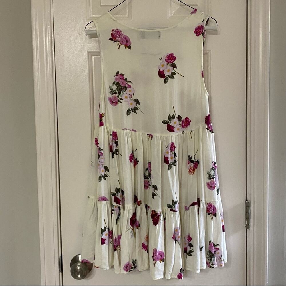 MINKPINK • Cream + Purple Floral Tank Dress - Picture 5 of 7